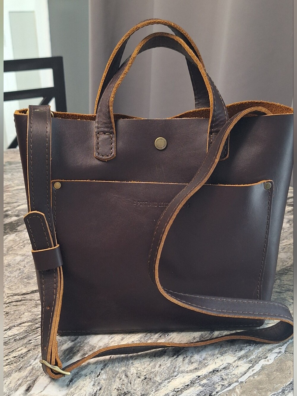 Portland Leather  Mini Crossbody Tote, EUC, GRIZZLY - Picture 8 of 9
